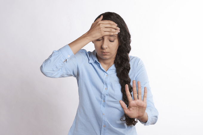 A person who visibly looks stressed out
